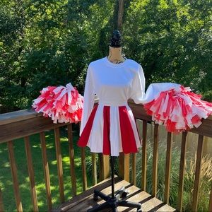 Cheerleader costume. Red and white High school musical comes with Pom poms.